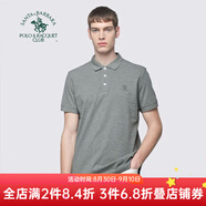 圣大保羅男裝2025夏季純棉商務(wù)休閑男裝上衣合身翻領(lǐng)polo體恤衫短袖t恤男 淺灰色Y5 2XL (54)  180/96B