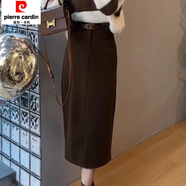皮爾卡丹（pierre cardin）冬裝搭配一整套感小香風(fēng)今年流行漂亮毛衣裙子兩件套裝女秋冬 咖色半身裙【初秋穿搭/今年流行漂亮上衣/高級(jí)感超好 S