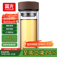富光 男女士雙層玻璃杯 高硼硅玻璃304茶隔水杯子 帶茶隔泡茶杯500ml