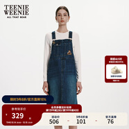 Teenie Weenie小熊春季復(fù)古時尚摩登牛仔裙背帶裙美拉德連衣裙女裝 深藍色 XS
