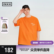 英克斯（inxx）270g重磅短袖T恤手繪主題印花上衣男女同款XRF2011001 橘色 M