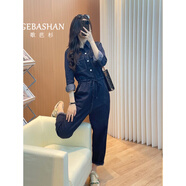 歌芭杉（GEBASHAN）品牌女裝牛仔工裝連體褲女2025春秋新款高級感小眾時(shí)尚顯瘦連體衣 圖片色 M 108斤內