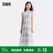 森馬觀園吉聯(lián)名連衣裙女肌理國風夏收腰寬松掛脖長裙109324114021