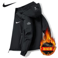 NBA CARES-NIke耐ke夾克男款秋冬季寬松戶(hù)外棉衣連帽沖鋒衣加絨防寒外套 Nike耐克黑色加絨 3XL Nike耐克3XL 156-165斤