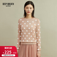 深呼吸DEEP BREATH女裝圓領(lǐng)提花波點羊毛針織衫毛衣A300659 粉 S (2碼)