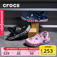 卡駱馳（CROCS）洞洞鞋貝雅卡駱班輕便耐磨一腳蹬休閑鞋|205089 黑色/白色-066 37 /38(230mm)