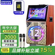 TEMEISHENG特美聲SH333-10戶外廣場舞視頻音響K歌室內戶外演唱演出藍牙大功率廣場點歌移動拉桿音箱視頻音響 OX12-67【12吋】+雙手麥