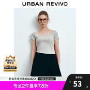 UR2024秋季新款女裝少女感蕾絲花邊顯瘦正肩短袖T恤UYY440030