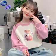 迪士尼（Disney）兒童長袖衛(wèi)衣秋冬裝2025新款中大童秋衣男女童加厚加絨上衣服 317#衛(wèi)衣X粉 90 (加絨款)