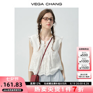 VEGA CHANG白色襯衫上衣女夏裝2025年新款鏤空設(shè)計(jì)感法式刺繡小衫 貝殼白（襯衫） M