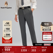 暇步士（Hush Puppies）【舒適有彈】男裝冬季舒適保暖磨毛長褲 霜灰色 38