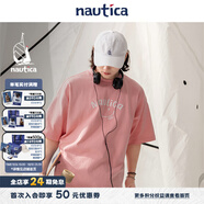 nautica white sail白帆×CityBoy 日系休閑無(wú)性別經(jīng)典笑臉多巴胺短袖T恤TW5101 粉色607 M