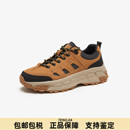 萊爾斯丹（le saunda）春夏厚底戶外休閑拼色男鞋4TM76801 駝色+黑色 CML 38