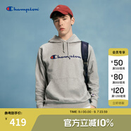 Champion【王俊凱同款】冠軍衛(wèi)衣男春秋基礎(chǔ)款棉質(zhì)美式情侶連帽套頭衫上衣 淺灰色 L