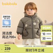 巴拉巴拉童裝嬰兒羽絨服冬季寶寶短款外套兒童上衣可愛萌男童女童 咖色小熊50860 -209425107206 100 （充絨量76g 適合2-3歲）