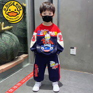 G.duck奧特曼衛衣男童秋裝套裝2025新款兒童春秋衣服痞帥氣時(shí)髦男孩休閑 帥氣紅 春秋 110 cm(建議身高105cm左右)