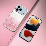 描繪家適用蘋(píng)果17ProMax手機(jī)殼硅膠防摔iPhone17/17Air全包鏡頭Apple17輕奢簡(jiǎn)約5G新款男女透明保護(hù)套 【玫瑰粉#帶閃粉】手工玻璃水鉆 蘋(píng)果17