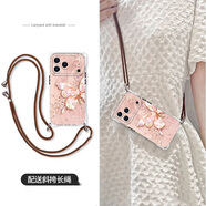 莓努 適用蘋(píng)果17promax手機殼新款17Pro可背斜挎掛繩硅膠iPhone滿(mǎn)鉆半邊蝶17Air四角防摔保護套 透明-滿(mǎn)鉆半邊蝶粉-掛件C010 蘋(píng)果17