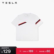 特斯拉（Tesla）官方 簡約撞色針織T恤衫剪裁立體合身質(zhì)感舒適撞色條紋 XL