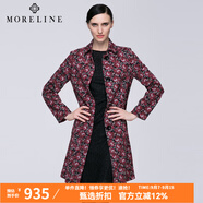 MORELINE沐蘭MORELINE長(zhǎng)袖單排扣氣質(zhì)修身印花風(fēng)衣式外套式外套中長(zhǎng)款 花色 42