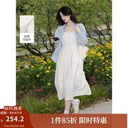 茵曼（INMAN）章若楠同款歐若風(fēng)天絲薄開衫女裝襯衫2025夏季新品長袖襯衣 吊帶裙田園杏-18322336 S