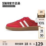 Semir女鞋德訓鞋女秋季薄底百搭時(shí)尚板鞋休閑鞋女SZY251006 復古紅 40