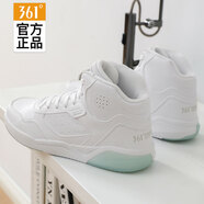 361°361女鞋加絨運動(dòng)鞋新款冬征冬季鞋子保暖大棉鞋小白鞋高幫板鞋女 361度白/冰川藍（不加絨） 39