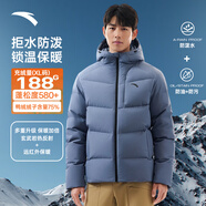 安踏（ANTA）面包羽絨服丨六度芯四防短款速暖羽絨服男冬季保暖防潑水棉服外套 連帽四防科技logo-棋盤灰7901-6 2XL