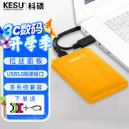 科碩（KESU） 移動(dòng)硬盤(pán)大容量USB3.0 安全加密高速外接機械硬盤(pán) 大U盤(pán) 活力黃+硅膠套 1TB -雙盤(pán)備份（性?xún)r(jià)比推薦）