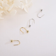 吳美人s925純銀韓版太陽的后裔同款圓珠耳環(huán)簡約小清新豆豆耳釘 ES1257-白金 925銀