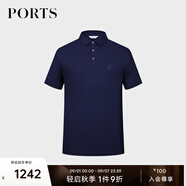 PORTS寶姿男裝春夏棉混紡商務(wù)休閑POLO衫MM8N204MZT005 藏青色 M