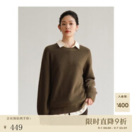 旅途原品 100%美麗諾羊毛慵懶感新款毛衣內搭外穿休閑百搭毛衫女秋季 圓領 - 小鹿咖（現貨） XS-S(155cm)