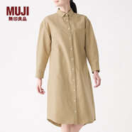 無印良品 MUJI 女式 新疆棉水洗牛津 襯衫連衣裙 BCL11A0S 米色 XS-S