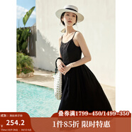 茵曼（INMAN）章若楠同款歐若風(fēng)天絲薄開(kāi)衫女裝襯衫2025夏季新品長(cháng)袖襯衣 吊帶裙黑色-18322336 M