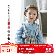 happyologyHappyology英國兒童褲子秋季新款吊帶褲小童裝亞麻短褲格紋背帶褲 藍(lán)格子 98 (98cm)