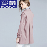 羅蒙（ROMON）粉色風(fēng)衣女短款2025春季新款A(yù)字版型韓版減齡顯瘦西裝領(lǐng)春秋外套 粉色 M  101-115斤