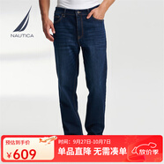 諾帝卡（NAUTICA）【單件直降】春夏新款簡(jiǎn)約經(jīng)典舒適微彈休閑牛仔褲PO4300 4NV藏青 32