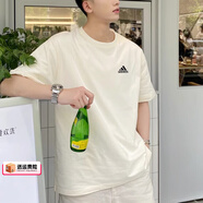 阿迪達斯 （adidas）短袖男女款官方 新款運動(dòng)服寬松圓領(lǐng)舒適透氣休閑舒適T恤 白/小logo XL