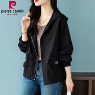 皮爾卡丹（pierrecardin）采購(gòu)產(chǎn)品連帽夾克短外衣女裝春季秋季和冬季2025新款式黑色小香風(fēng)秋冬小個(gè)子歐貨春秋季S (80-90斤)
