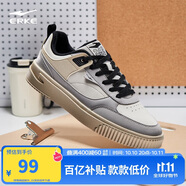 鴻星爾克運動(dòng)板鞋秋季潮流厚底輕便拼接個(gè)性百搭休閑滑板鞋子男鞋