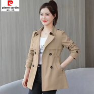 皮爾卡丹2025新款加里布年新款韓版收腰顯瘦媽媽短款風(fēng)衣春秋季洋氣減齡外 卡其色 SY#009 M 建議80-105斤