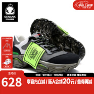 閃電潮牌（GENANX）運動(dòng)鞋厚底秋季新款街頭個(gè)性貼布設計休閑鞋男 黑色 43