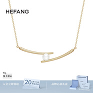 HEFANG何方珠寶筷子鎖骨鏈項鏈銀女士輕奢高級感生日禮物送女友 金色款