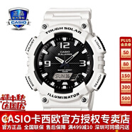 卡西歐（CASIO） 男表女表卡西歐手表男女情侶表學(xué)生時(shí)尚運(yùn)動(dòng)表太陽能雙顯電子表 太陽能表：AQ-S810WC-7白武士