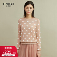 深呼吸DEEP BREATH女裝圓領(lǐng)提花波點(diǎn)羊毛針織衫毛衣A300659 粉 S (2碼)