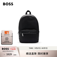 BOSS博斯【禮物】男士拋光金屬飾邊合成皮革雙肩包 001-黑色 常規(guī)