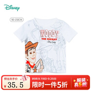 迪士尼寶寶（Disney Baby）迪士尼童裝兒童T恤米奇米妮印花圓領短袖T恤純棉 男童胡迪(S1674) 24個月/身高90cm