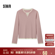 森馬（Semir）森馬毛衣女短款假兩件含羊毛針織衫24冬新款保暖內(nèi)搭109724107015