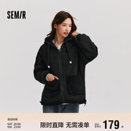 森馬（Semir）森馬外套女仿羊羔毛搖粒絨雙面穿連帽重磅夾克24新款109724108002