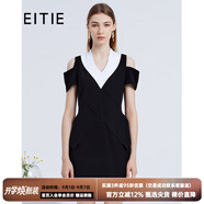 愛(ài)特愛(ài)（EITIE）秋冬新款女裝連衣裙時(shí)尚OL漏肩通勤中裙3907690 黑色20 S 155